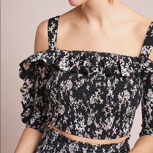 NWT Steele Daphne Open Shoulder Crop Top Anthro S